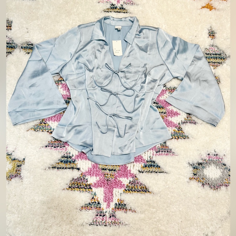 a new day Light Blue Women's Blouse - Picture 4 of 6